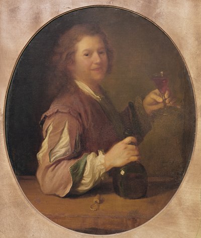 Self portrait of the artist drinking, 1724 by Jean Alexis Grimou